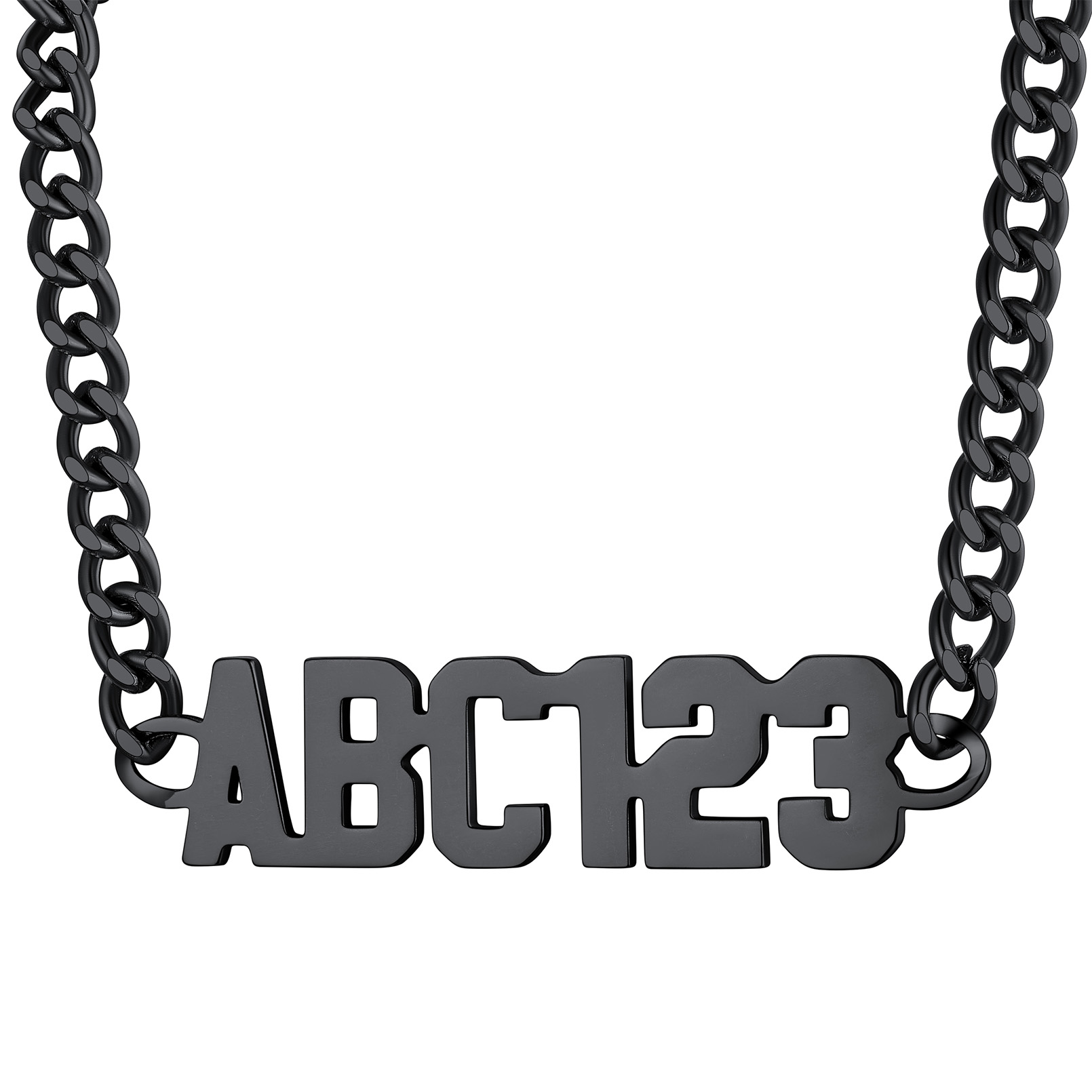 Collier Personnalisé avec Nom et Chaîne Cuban Noir