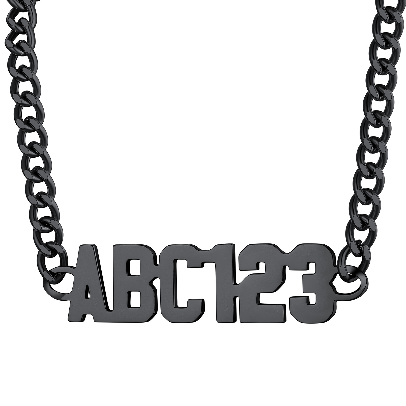 Collier Personnalisé avec Nom et Chaîne Cuban Noir