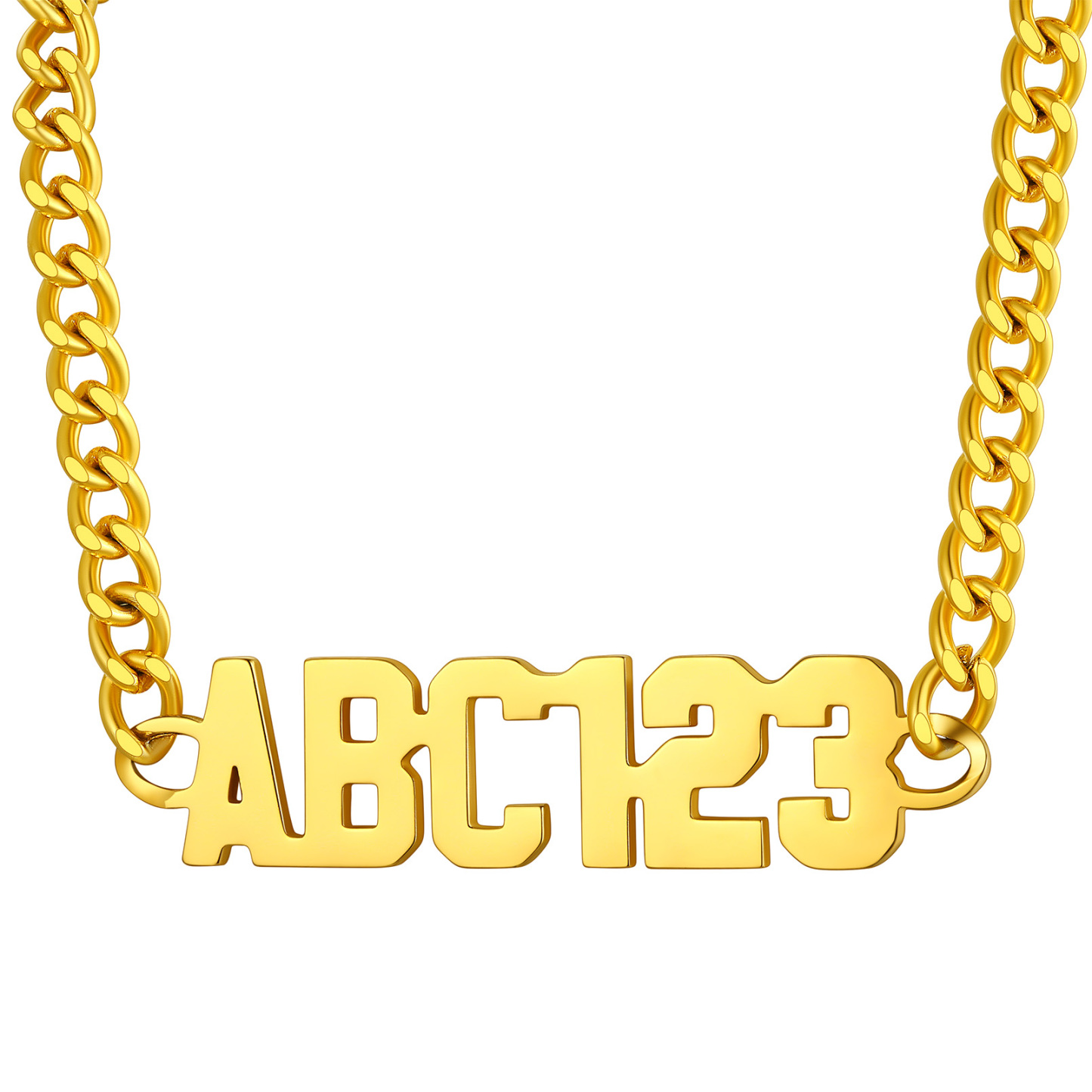 Collier Personnalisé avec Nom et Chaîne Cuban Or