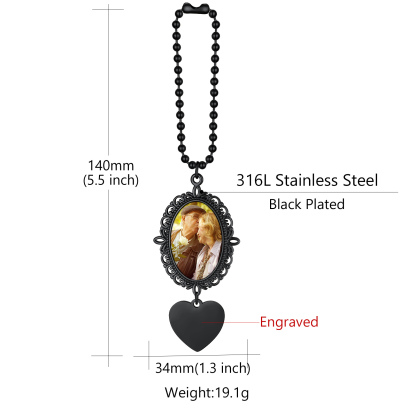 Pendentif Miroir de Voiture Décoration Charm avec Photo Taille