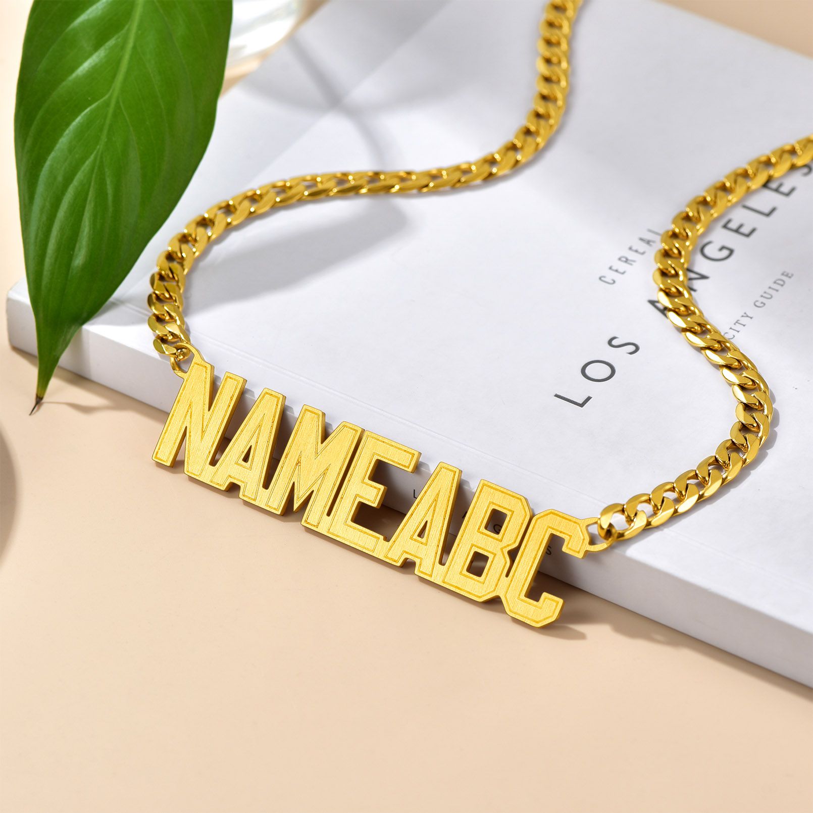 Colliers avec Pendentif Nom Personnalisé  Or