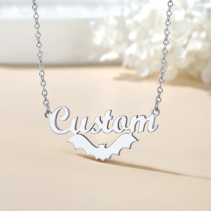 Collier gothique personnalisé Halloween avec pendentif Argenté