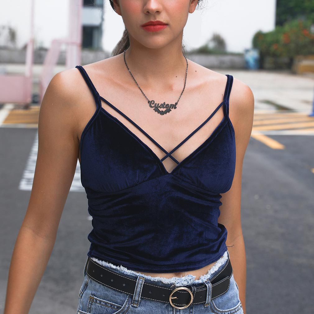 Collier gothique personnalisé avec pendentif chauve-souris