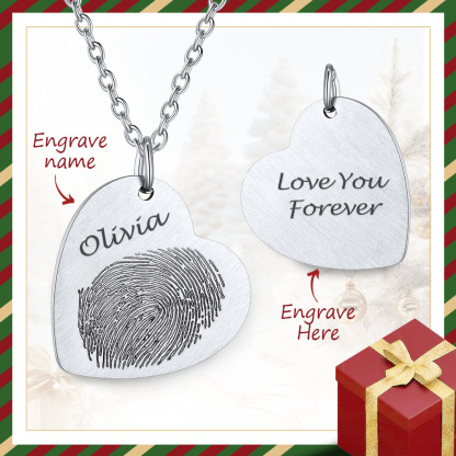 Collier Personnalisé Gravé Empreinte en Acier  Inoxydable