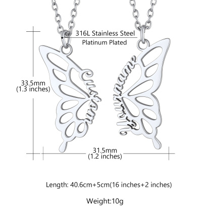 Collier Personnalisé Papillon avec Prénom pour Femmes