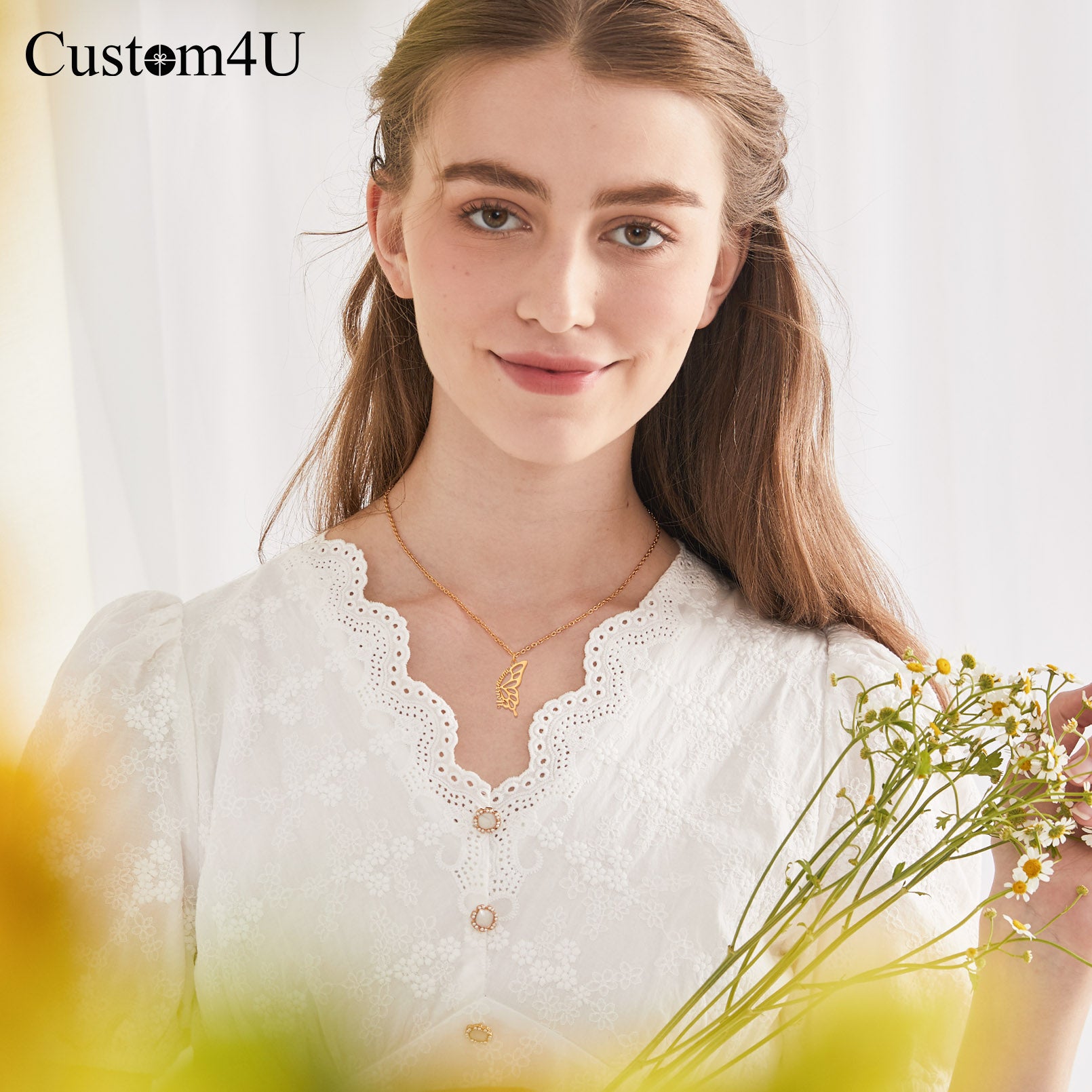 Collier Personnalisé Papillon avec Prénom Modèle 