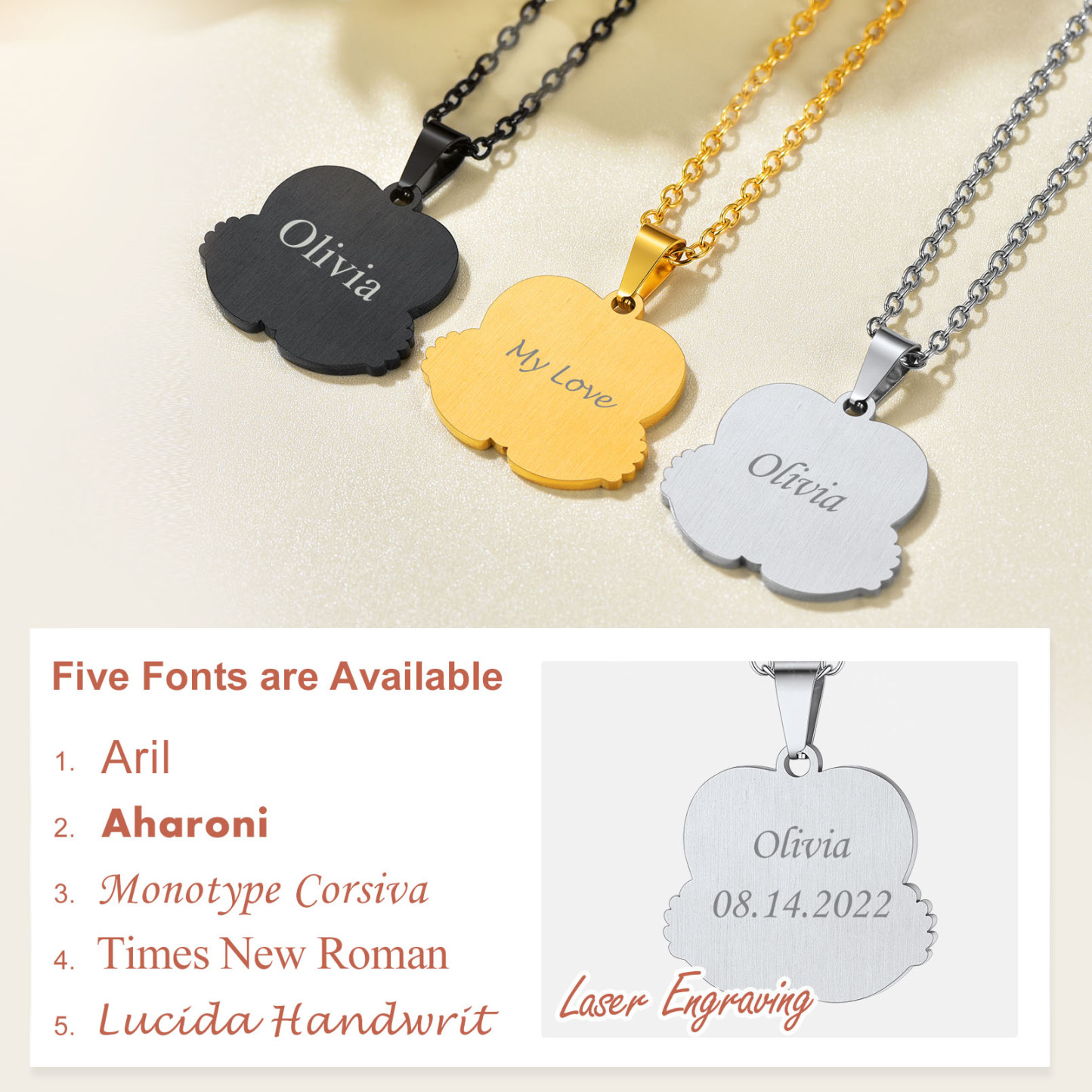 Collier Photo Personnalisé Pieds de Bébé 