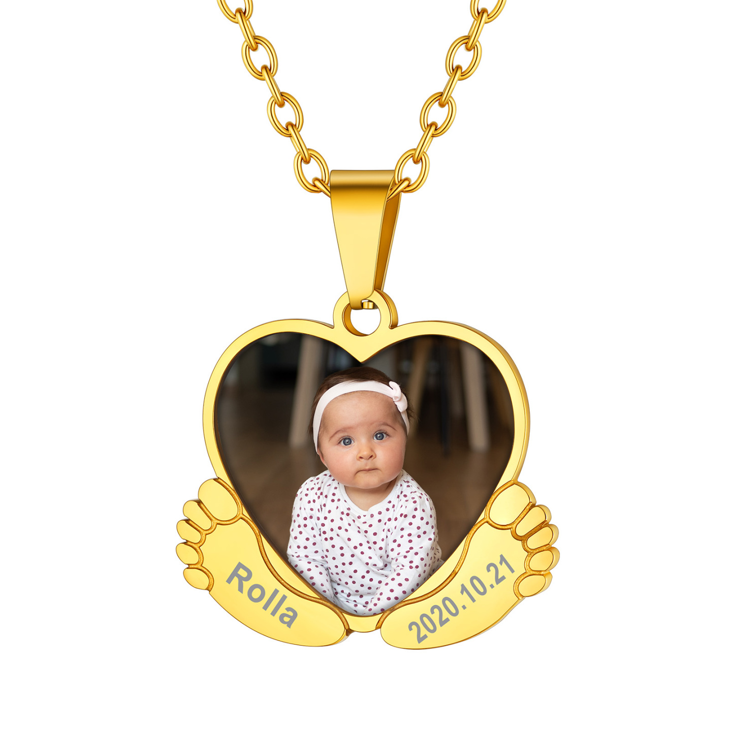 Collier en or Personnalisé Pieds de Bébé 