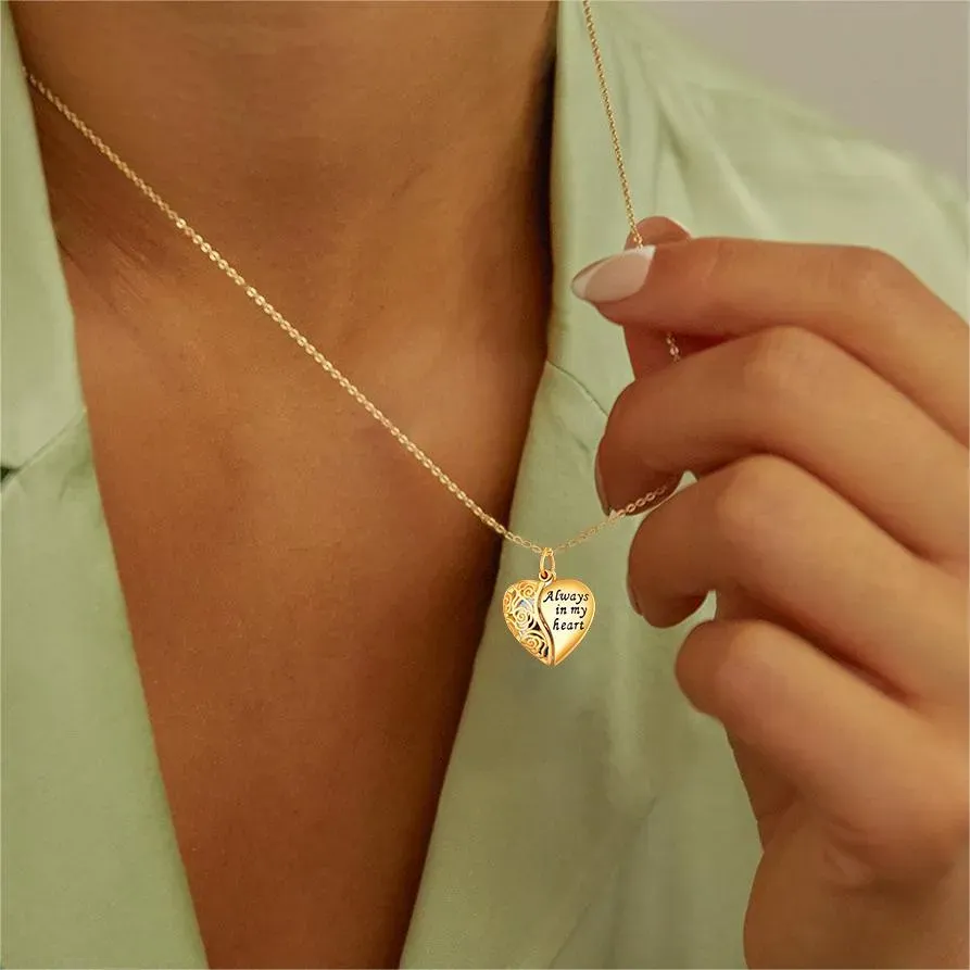 Collier en Forme de Cœur avec Photo Personnalisée pour Femmes