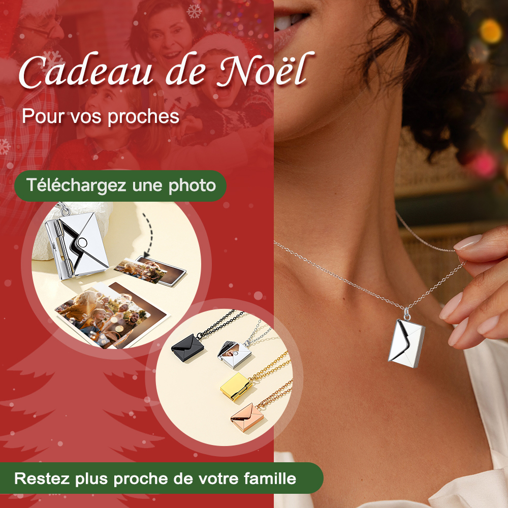 Collier Enveloppe Personnalisé avec Photo cadeau pour ami