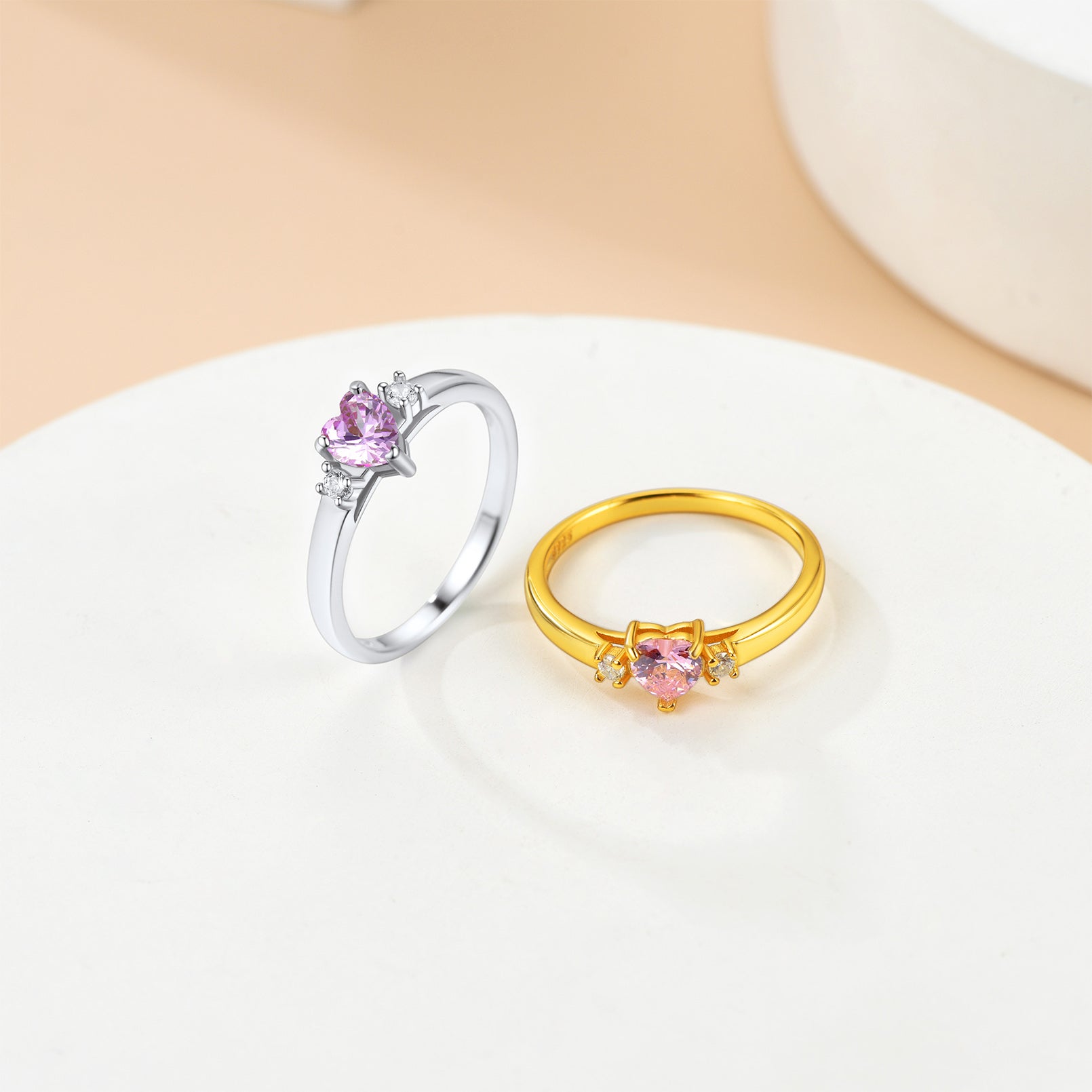 Bagues de Naissance Argent 925 pour Femmes 2 Couleurs