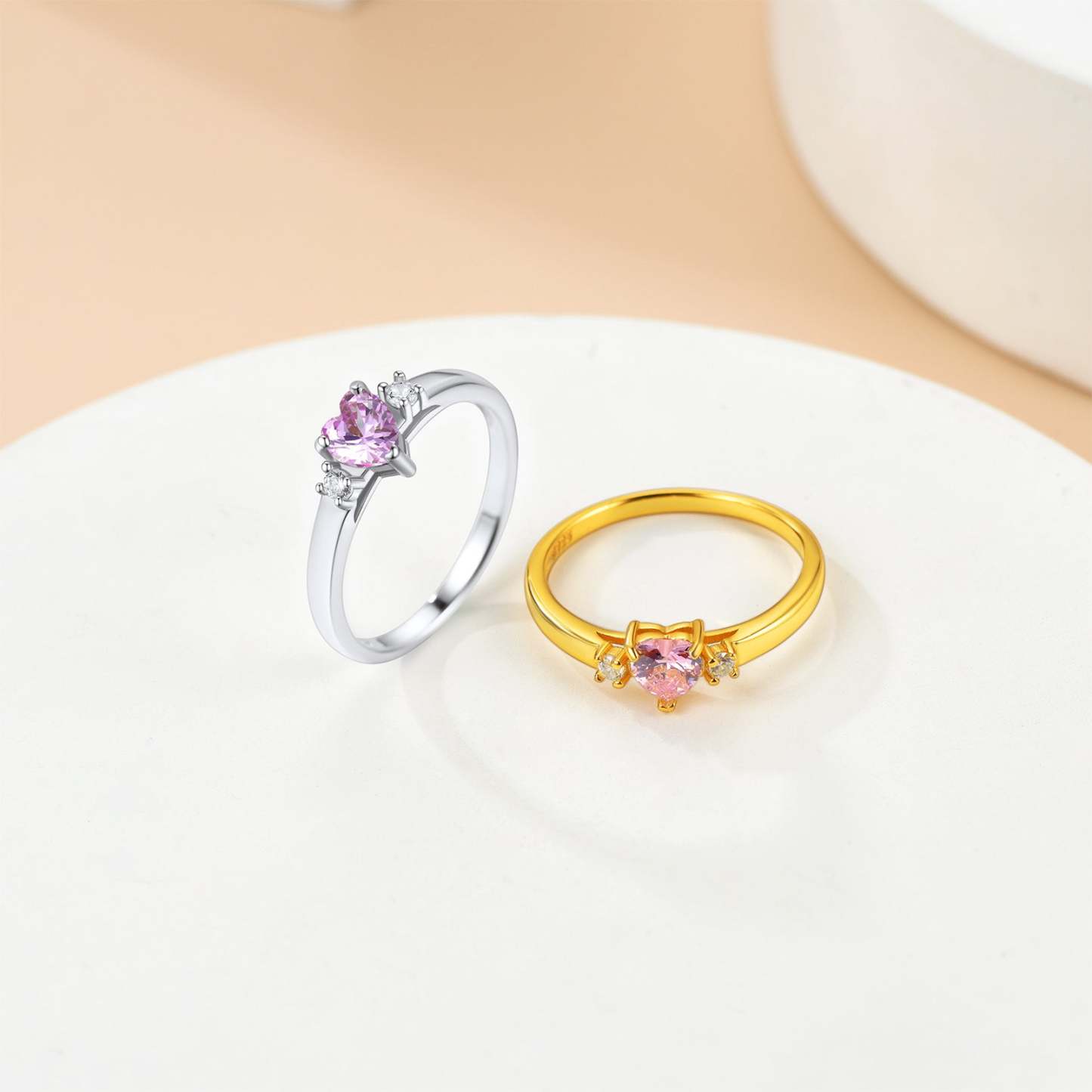 Bagues de Naissance Argent 925 pour Femmes 2 Couleurs