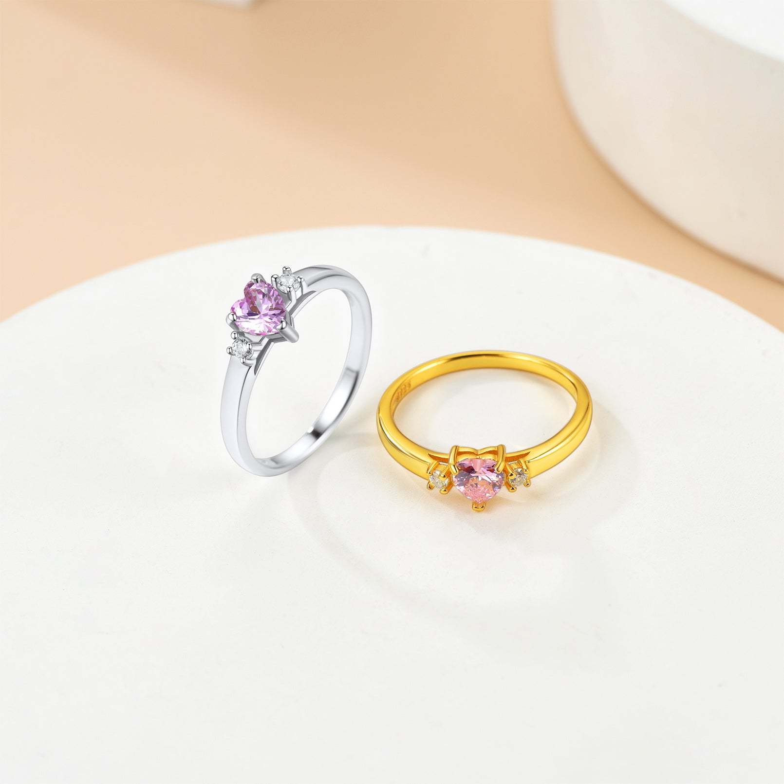 Bagues de Naissance Argent 925 pour Femmes 2 Couleurs