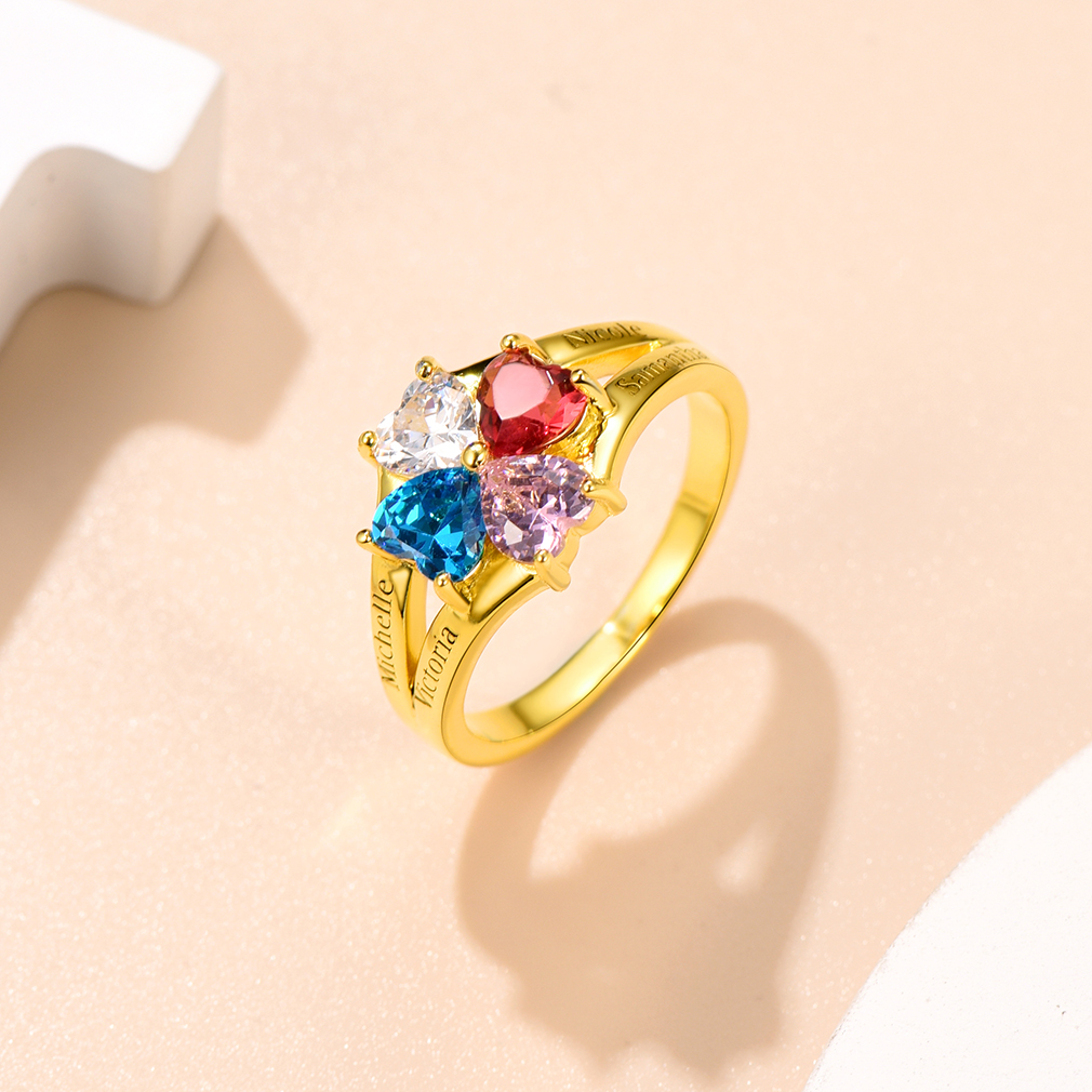 Bagues Peronnalisée avec Pierre de Naissance Argent 925 pour Maman