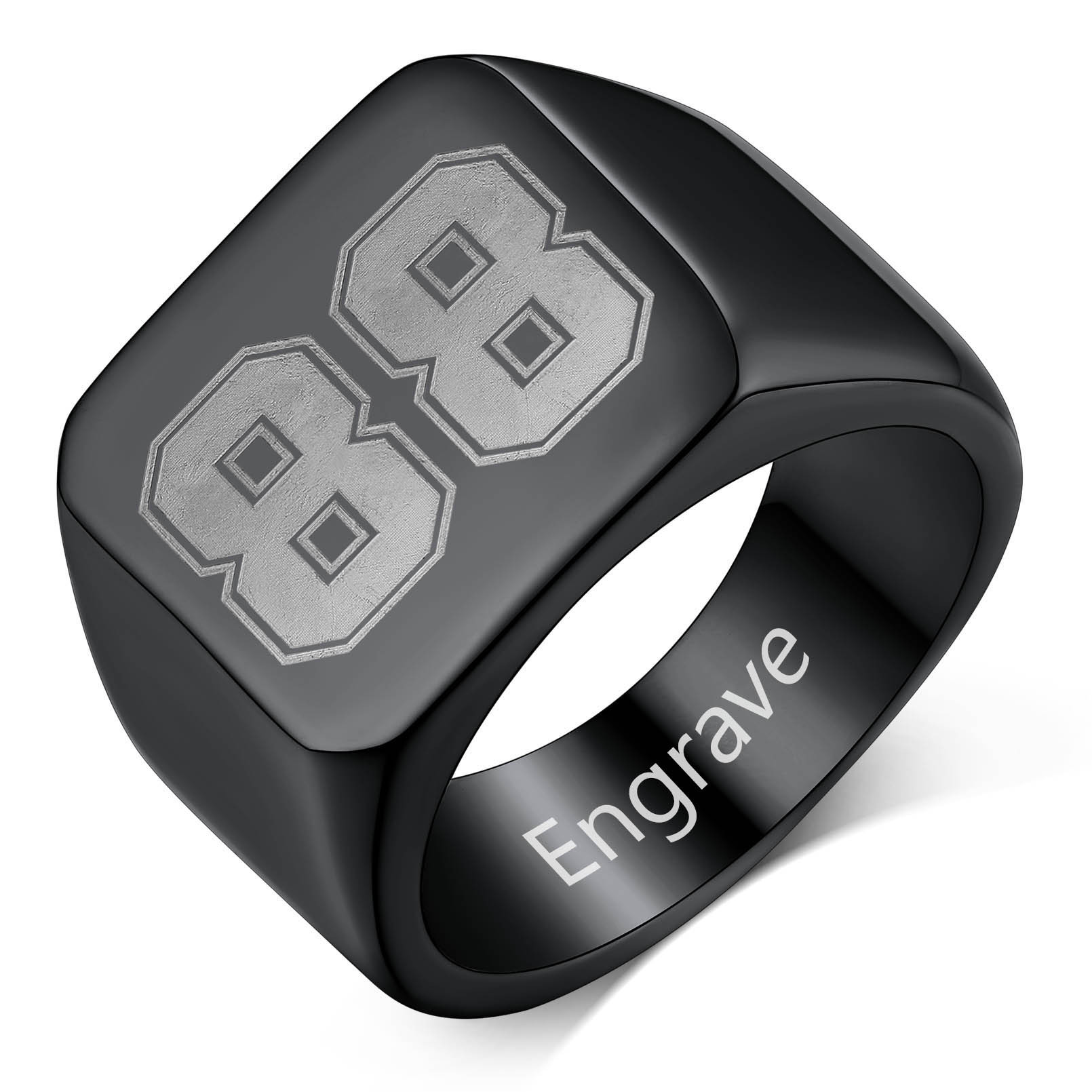 Bague  avec Numéro pour Hommes  Noir