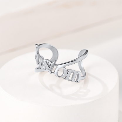 Bague Personnalisée Ajustable Bijou Mémorial pour Femme Argenté