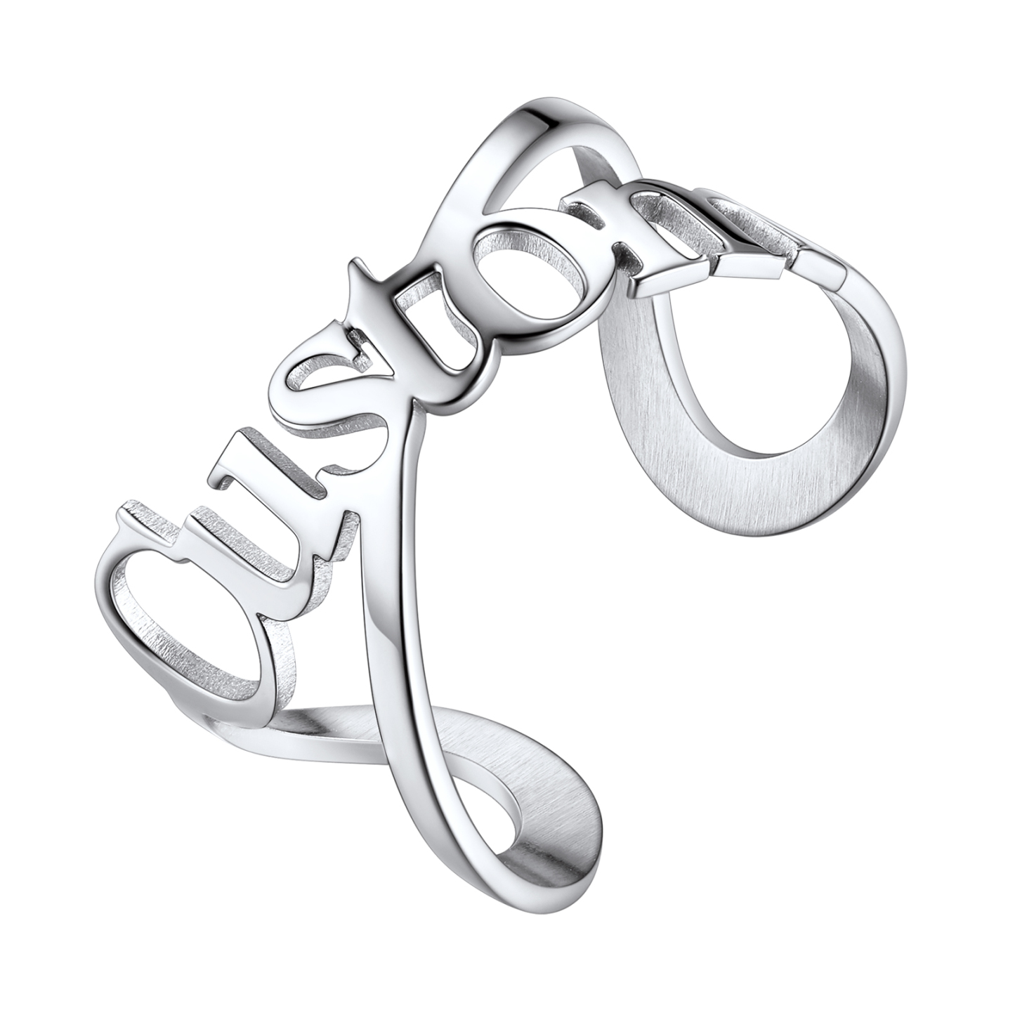 Bague Personnalisée Ajustable Bijou Mémorial pour Femme Argenté