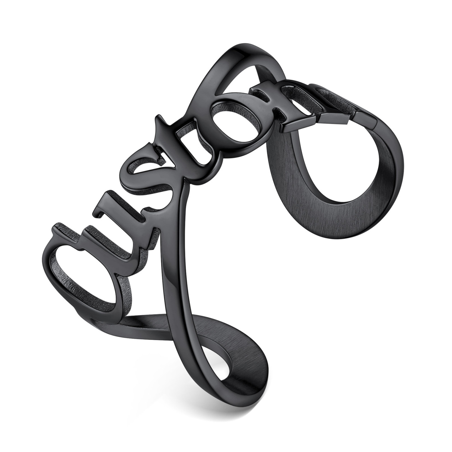 Bague Personnalisée Ajustable Bijou Mémorial Noir