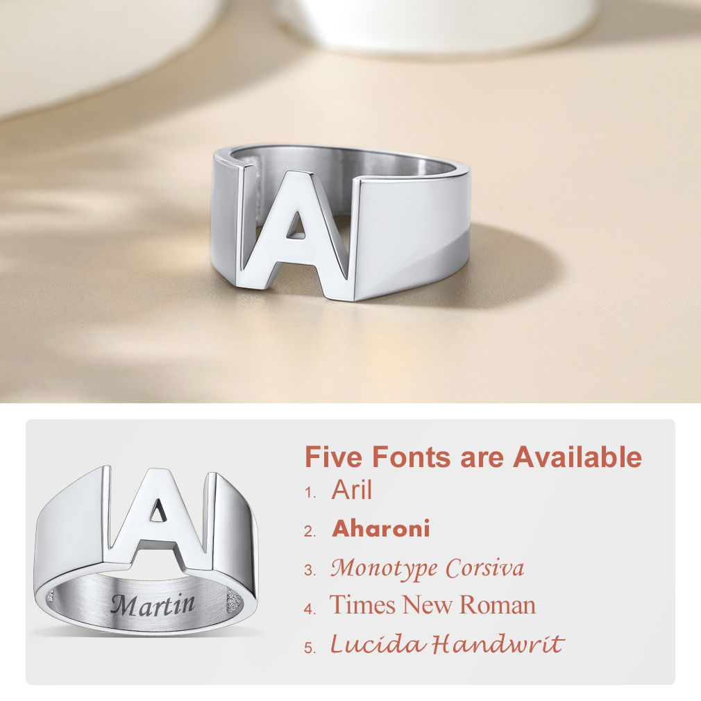 Bague Chevalière Personnalisée avec Nom ou Numéro pour Femme Police