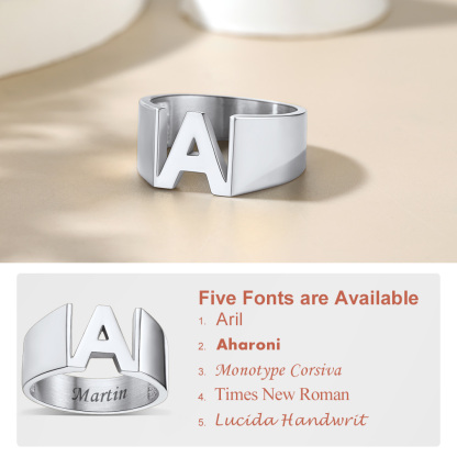 Bague Chevalière Personnalisée avec Nom ou Numéro pour Femme Police