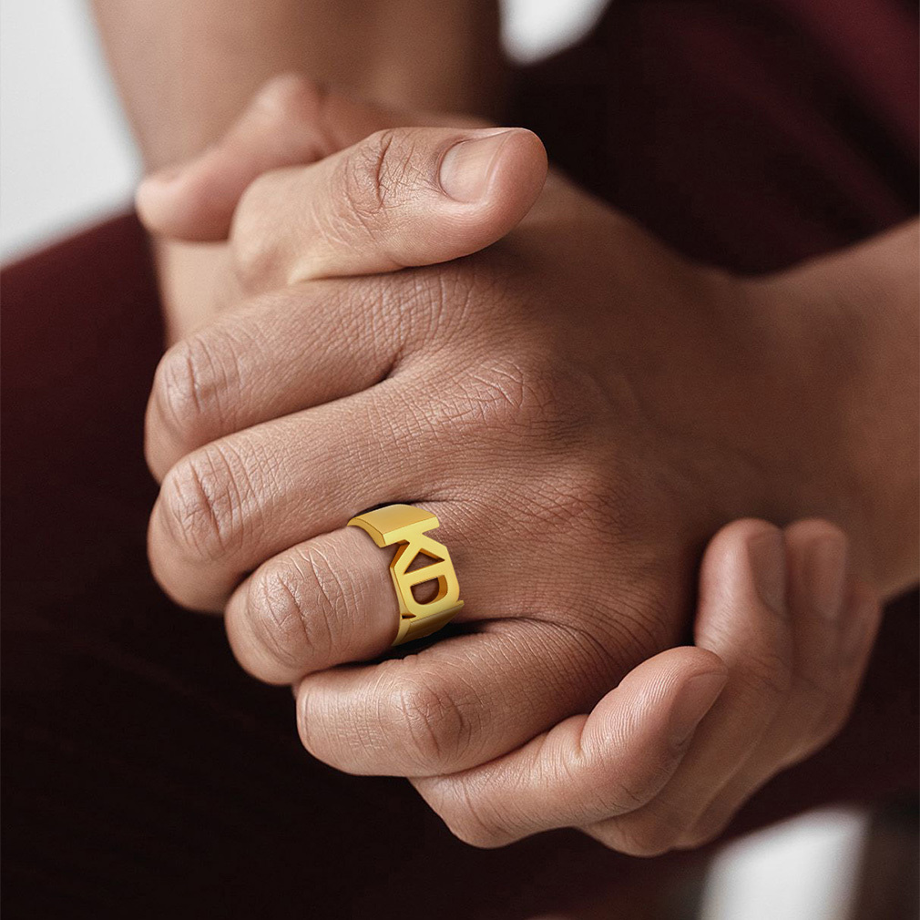 Bague Chevalière Personnalisée avec Nom ou Numéro