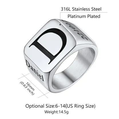 Bague Chevalière Personnalisée Gravée Pour Homme Taille