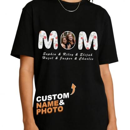Personalized Mom T-Shirt with Kids' Names