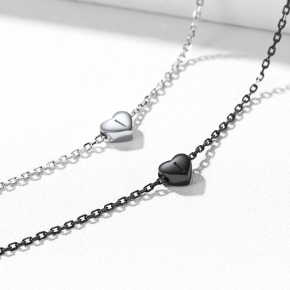 Bracelet Cœur Initial Personnalisé en Argent 925