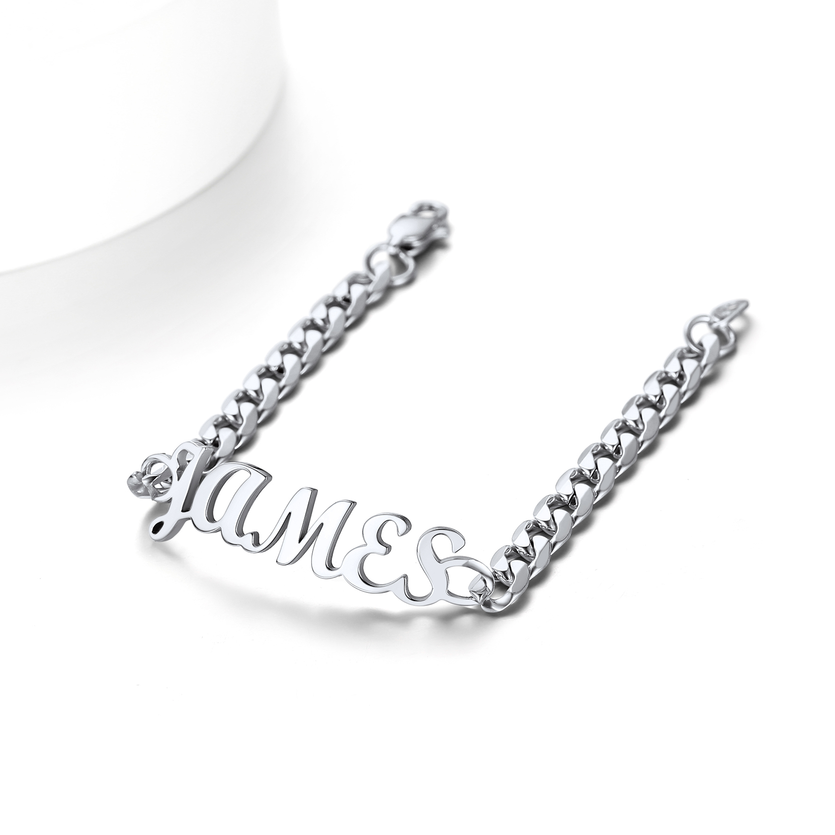 Bracelet Chaîne Cubaine Personnalisé avec Nom Scène