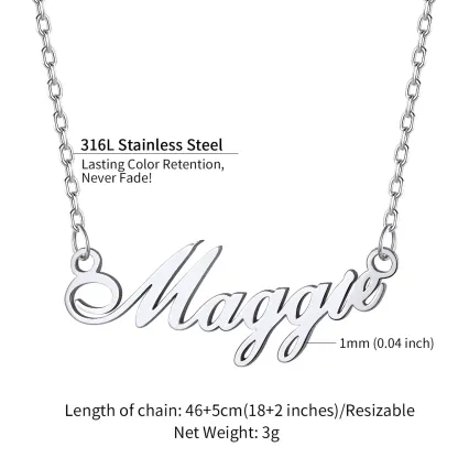 Collier Ras-du-Cou Personnalisé avec  Prénom Taille