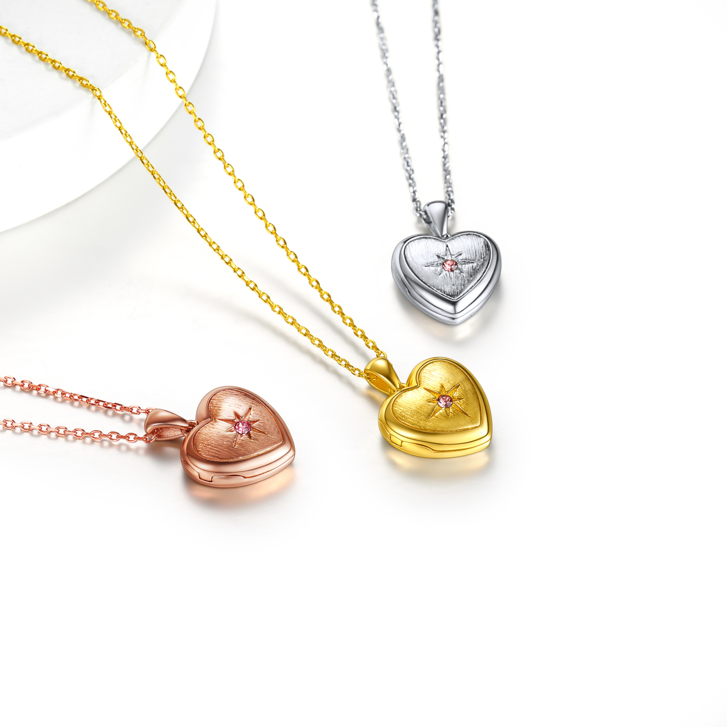 Collier Médaillon Photo Personnalisé avec Pierre de Naissance Collection