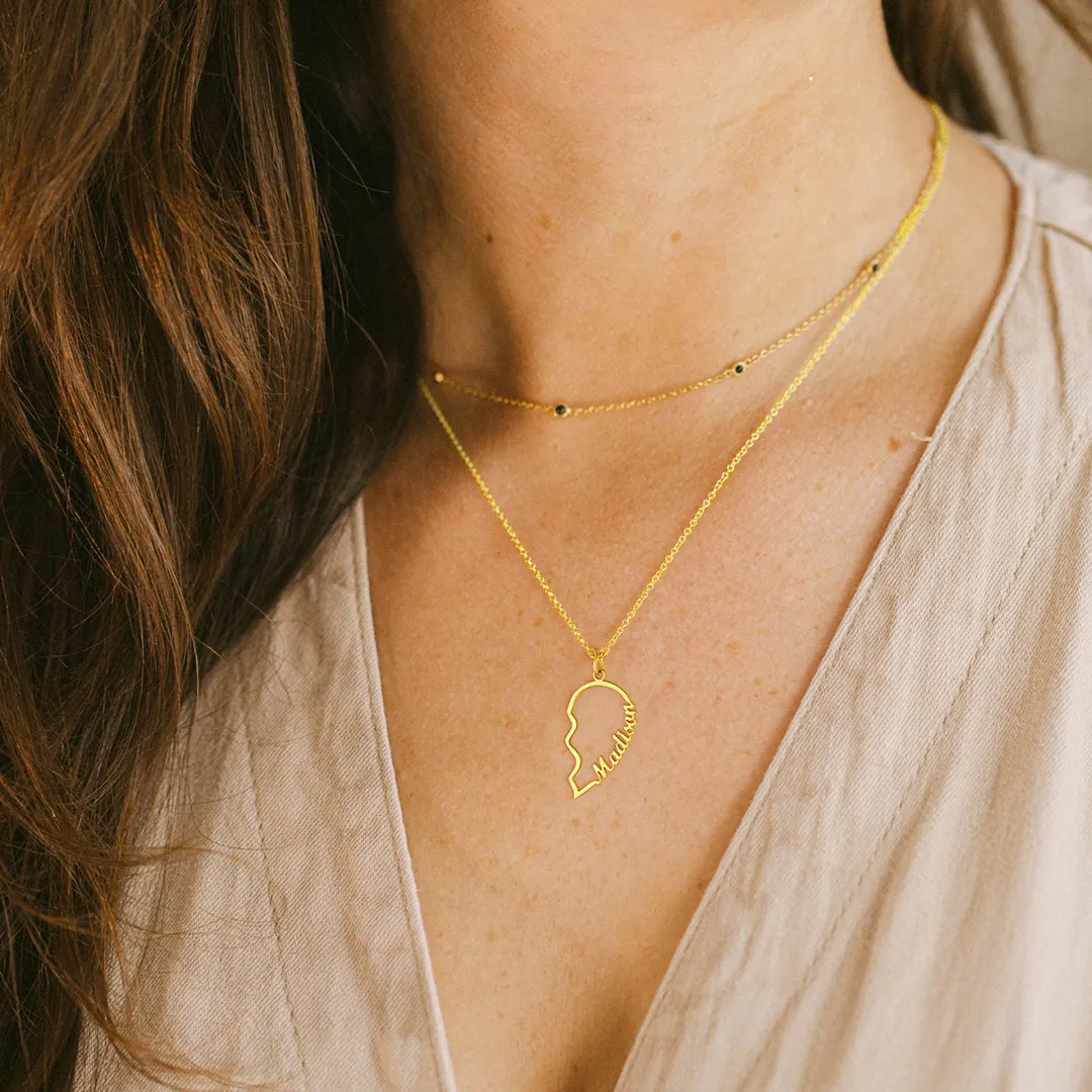 Colliers Pendentifs Personnalisés avec Noms Gravés