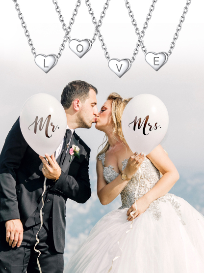 Collier Initiale Cœur en Argent 925 pour Femmes LOVE