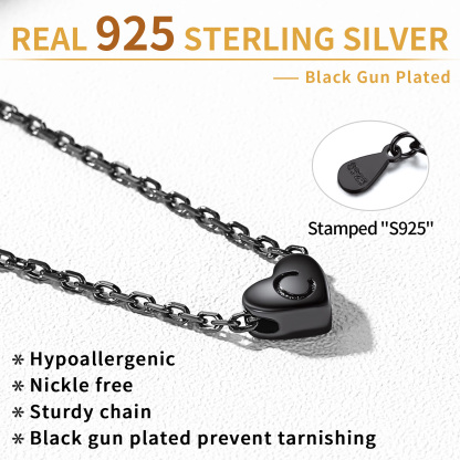 Collier Initiale Cœur en Argent 925 pour Femmes Détaille