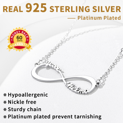 Collier Infini Personnalisé avec Prénom pour Femme Détail