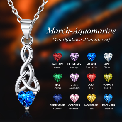 Collier avec Pierre de Naissance et Noeud Celtique