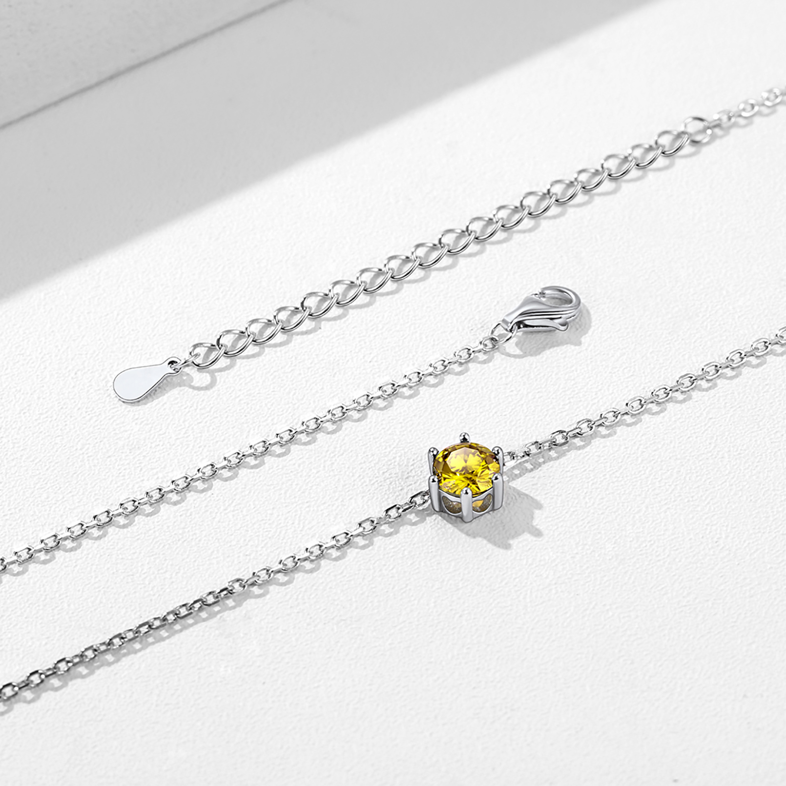 Collier avec Pierre de Naissance Créée en Argent Sterling 