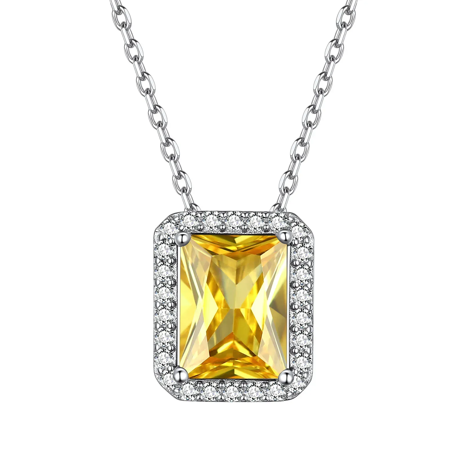 Collier Pendentif Halo en Argent Sterling avec Pierre de Naissance pour Femme Décembre-Tanzanite