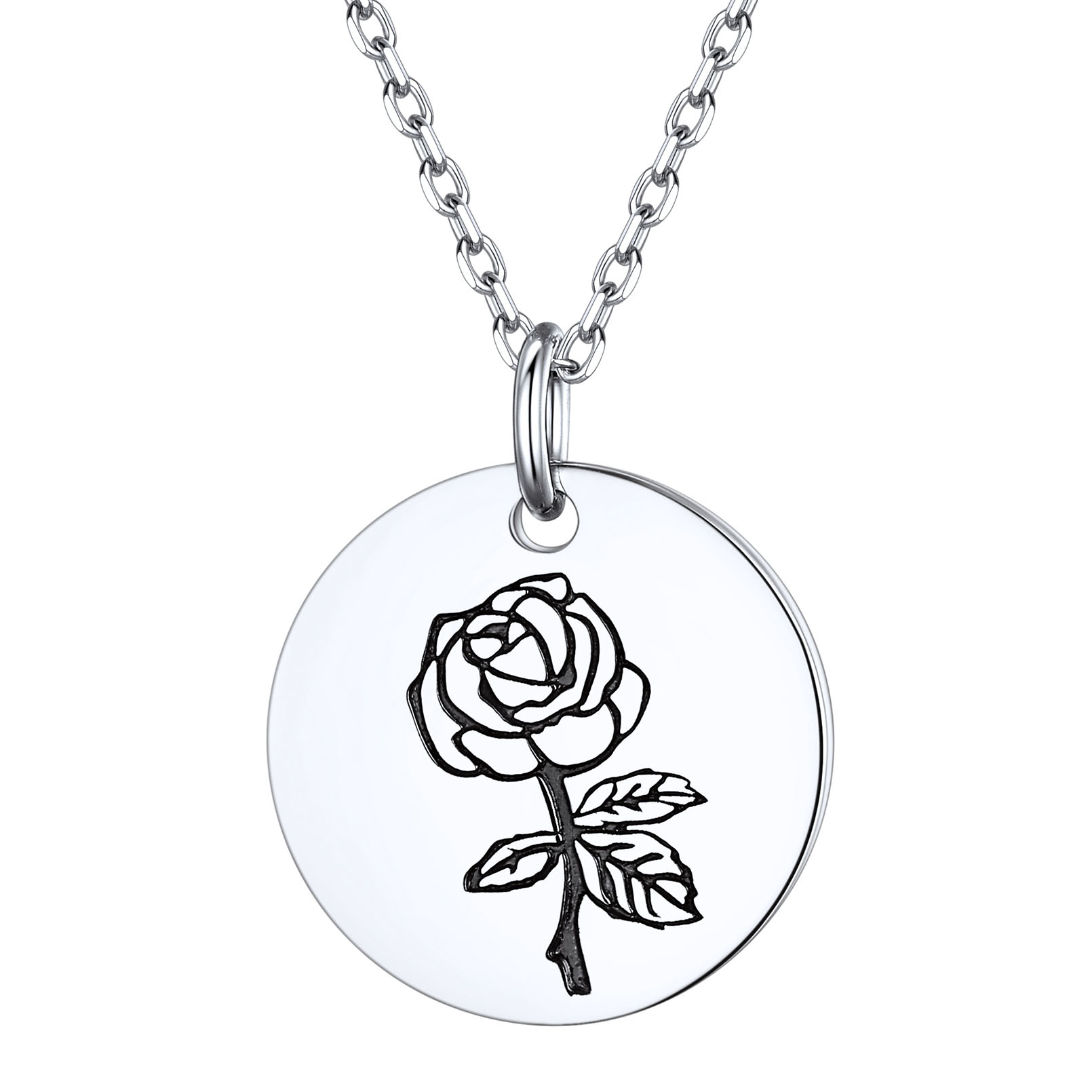 Collier Fleur de Naissance Personnalisé en Argent 925 pour Femme Juin Argenté