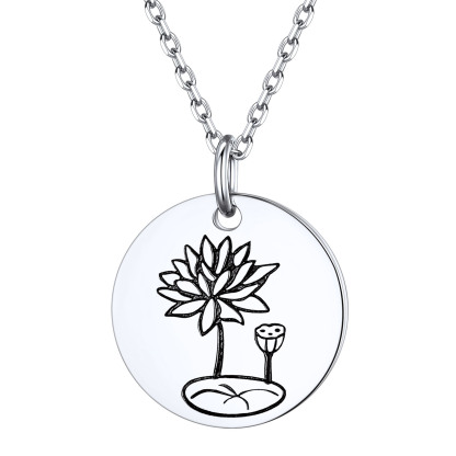 Collier Fleur de Naissance Personnalisé en Argent 925 pour Femme Argenté Juillet
