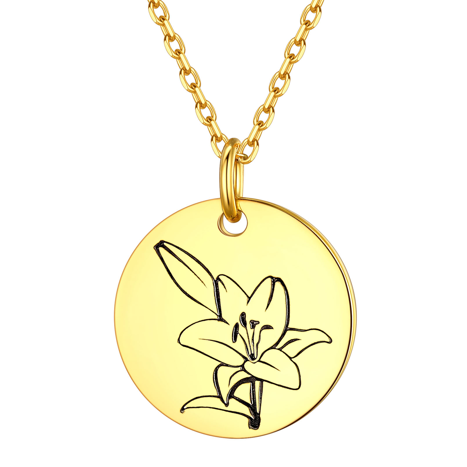 Collier Fleur de Naissance Personnalisé en Argent 925 pour Femme Or Mai
