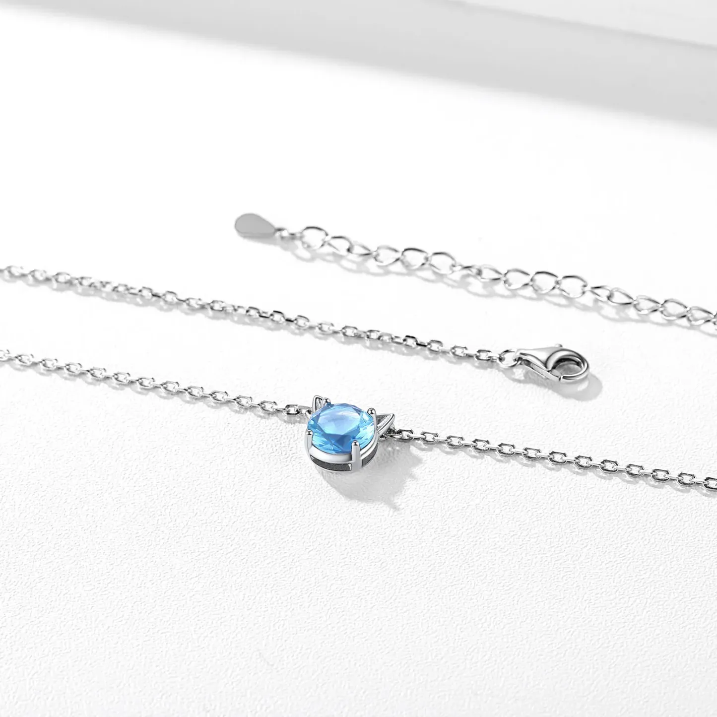 Collier en Argent Sterling avec Pierre de Naissance pour Femme