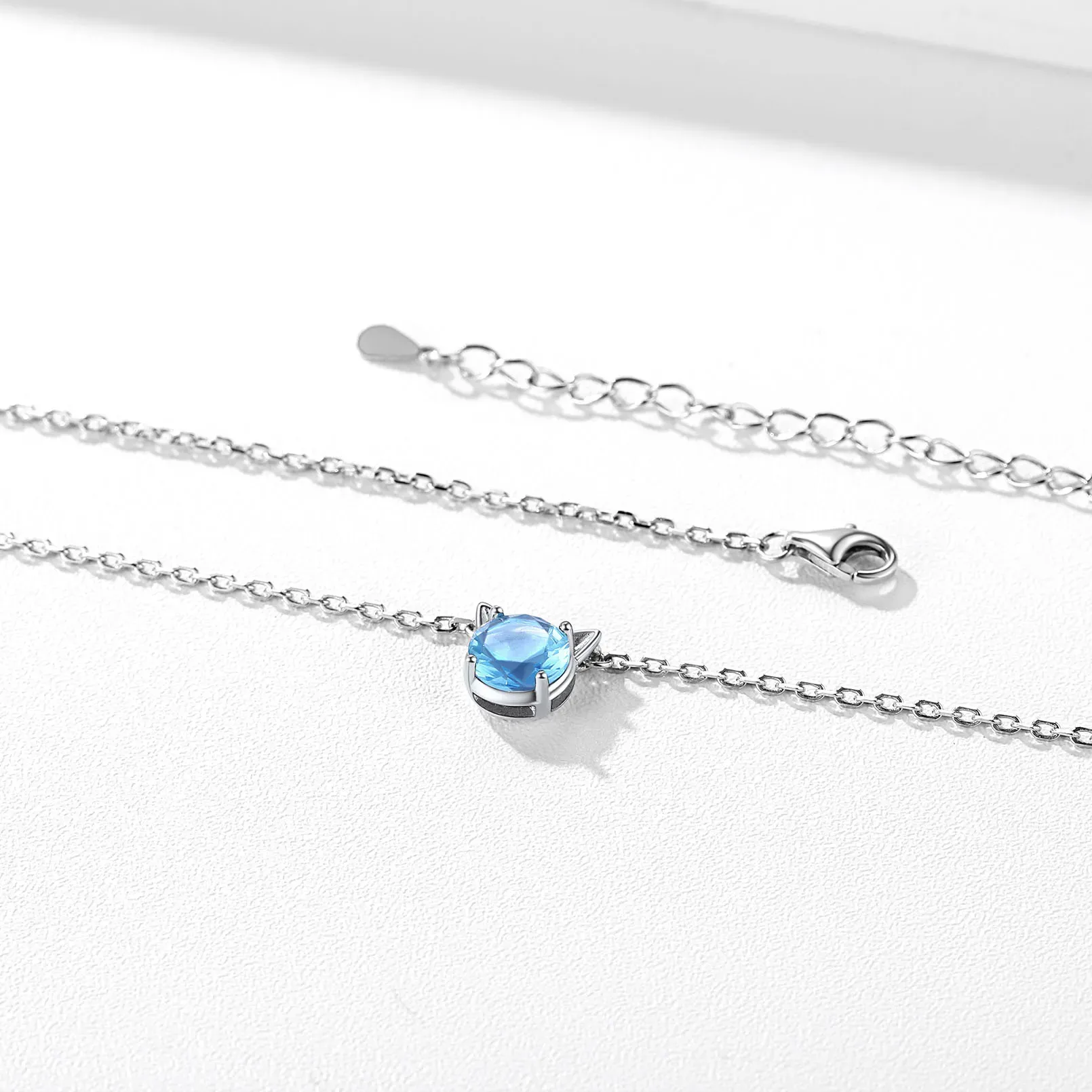 Collier en Argent Sterling avec Pierre de Naissance pour Femme