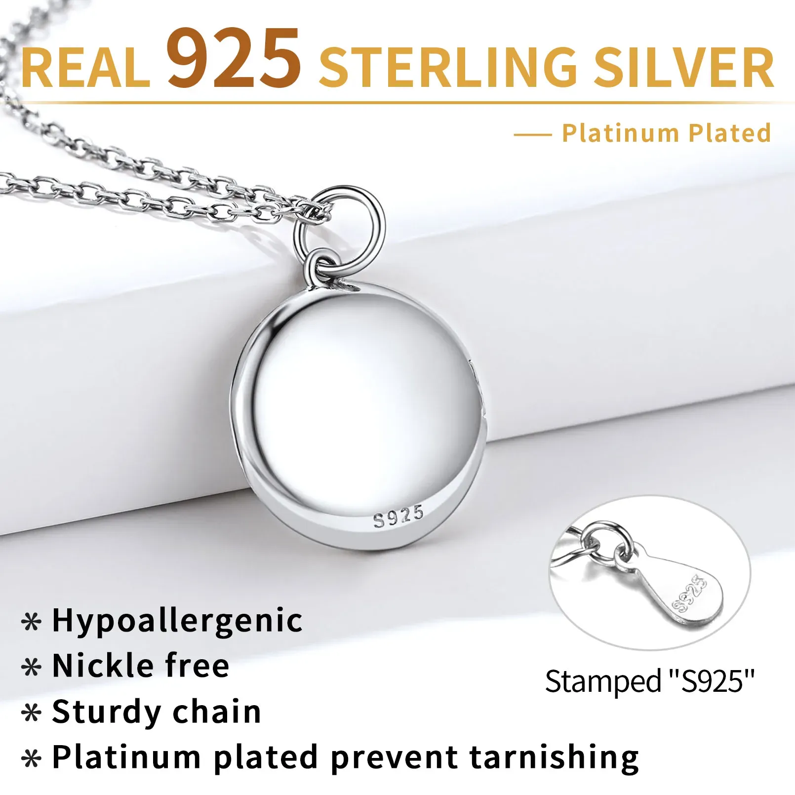 Collier Pendentif Médaillon Rond Personnalisé avec Photo Détail