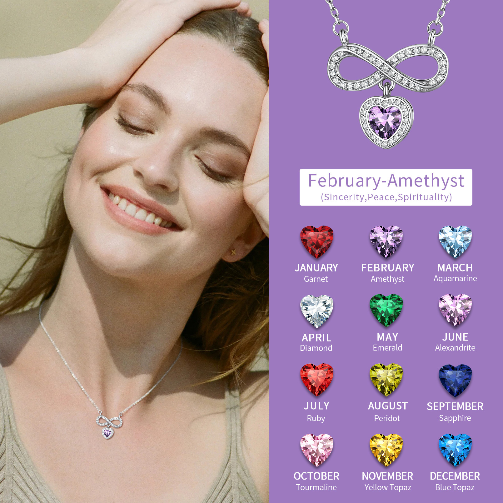 Collier Cœur Infini en Argent Sterling 925