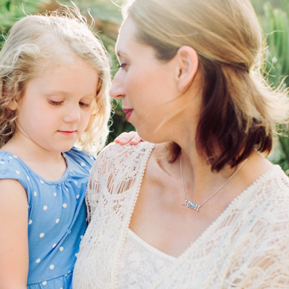  Collier Mom en Argent Sterling 