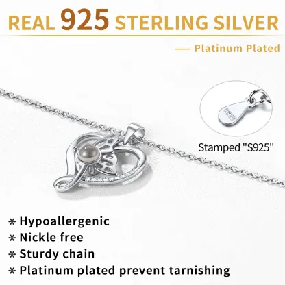 Collier Pendentif Papillon avec Projection Photo Personnalisée Détail