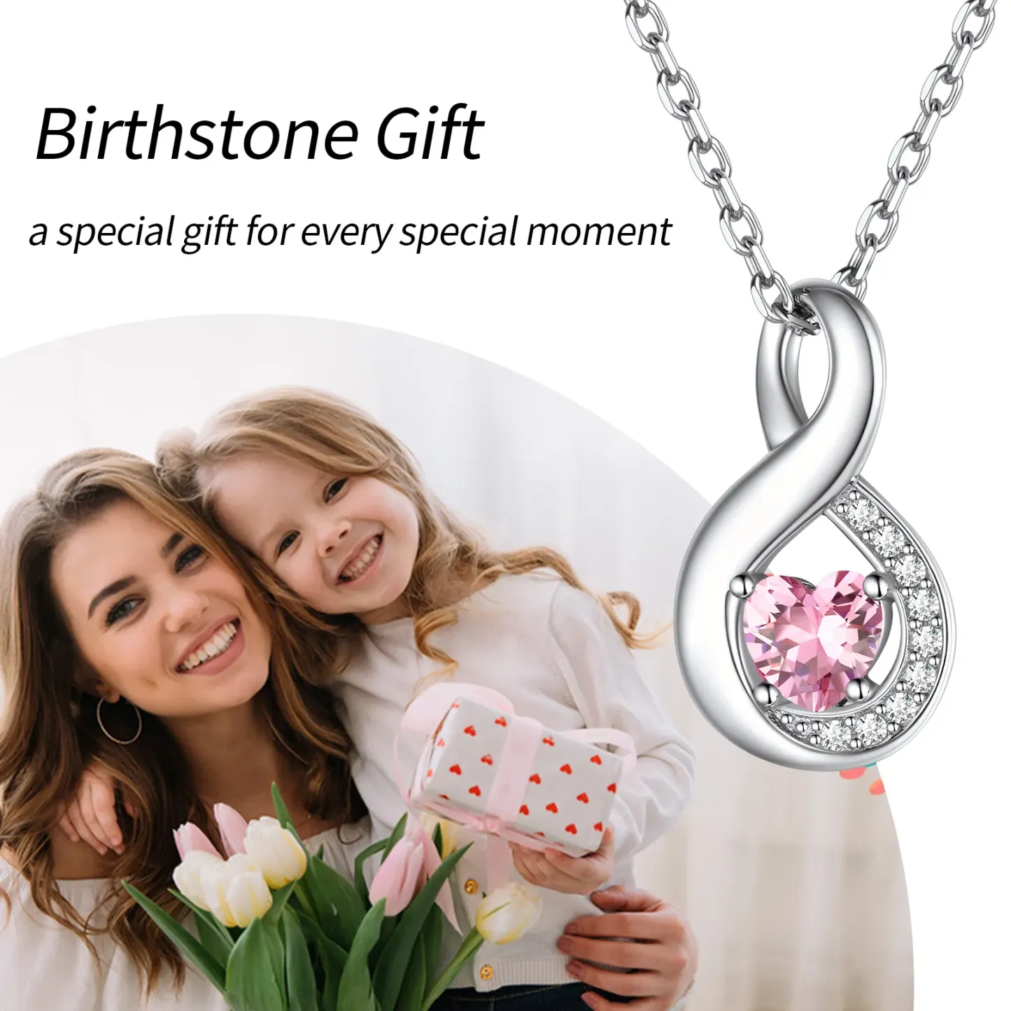 Collier Infini avec Prénom et Pierres