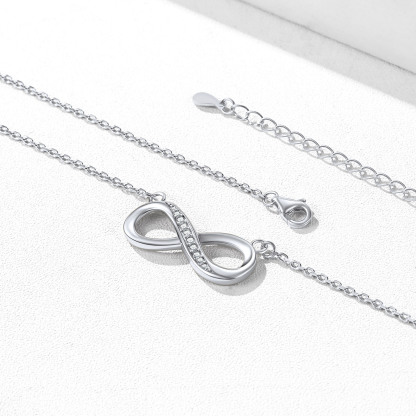 Collier Infini  avec Zirconium pour Femme Arrgenté