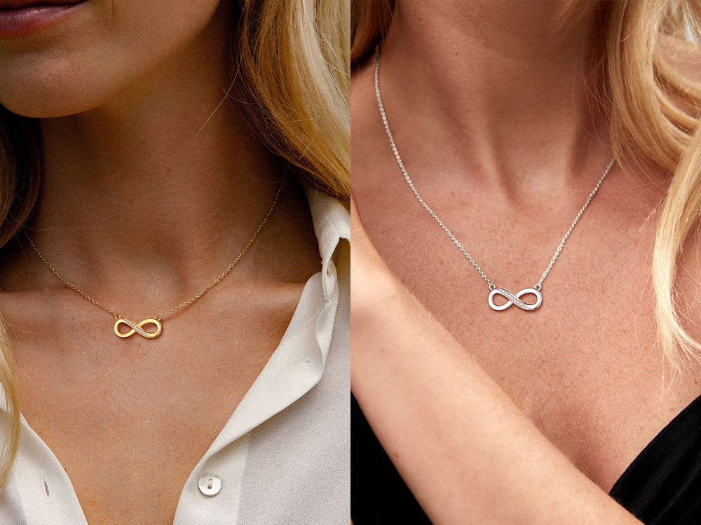 Collier Infini en Argent Sterling 925 avec Zirconium 